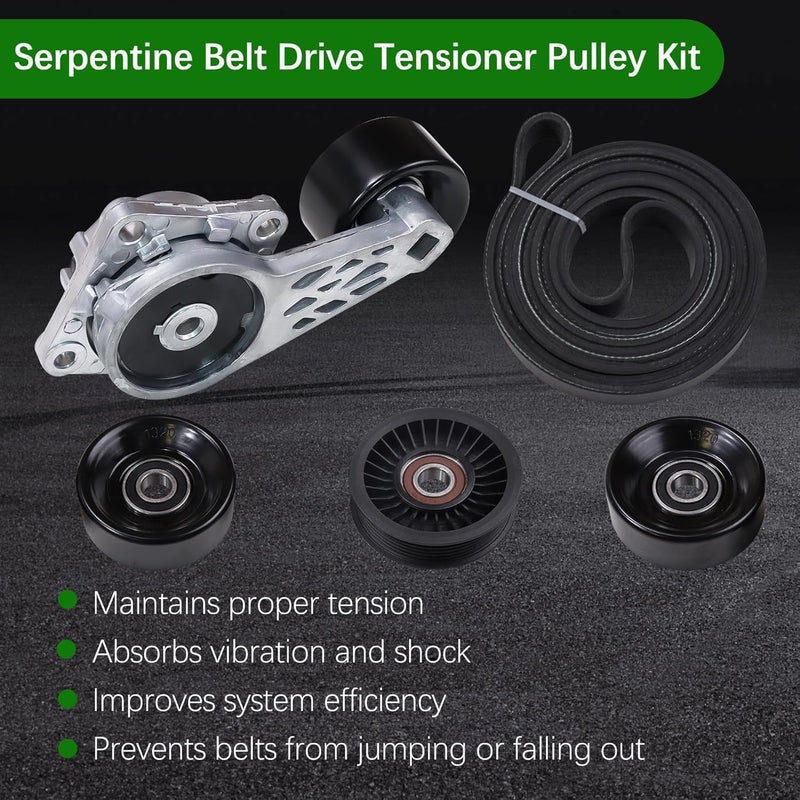 MINETPS Store 90K-38274A Serpentine Belt Drive Tensioner Pulley Component Kit Fit for 2005-2014 Ford F150 F250 F350 Explorer Lobo Expedition 4.6L/5.4L for Lincoln Navigator Mountaineer #89263 ACK061025 DBK061025B - Image 2